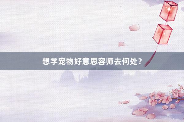 想学宠物好意思容师去何处？